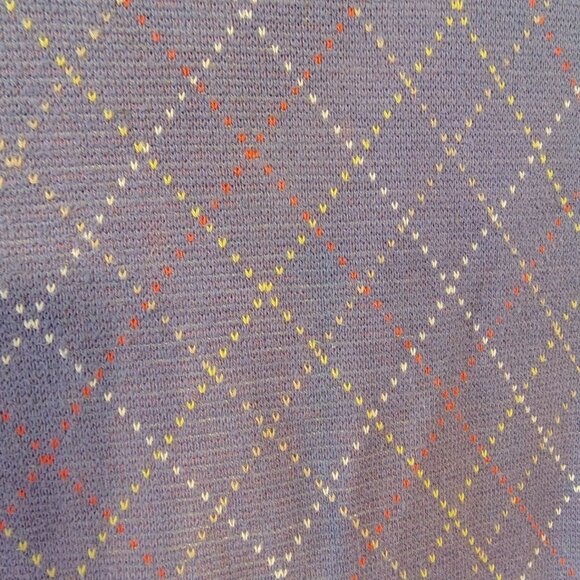 Tricots St. Raphael Large Mens Sweater 100% Cotton Periwinkle Blue Diamond Print - Picture 2 of 5